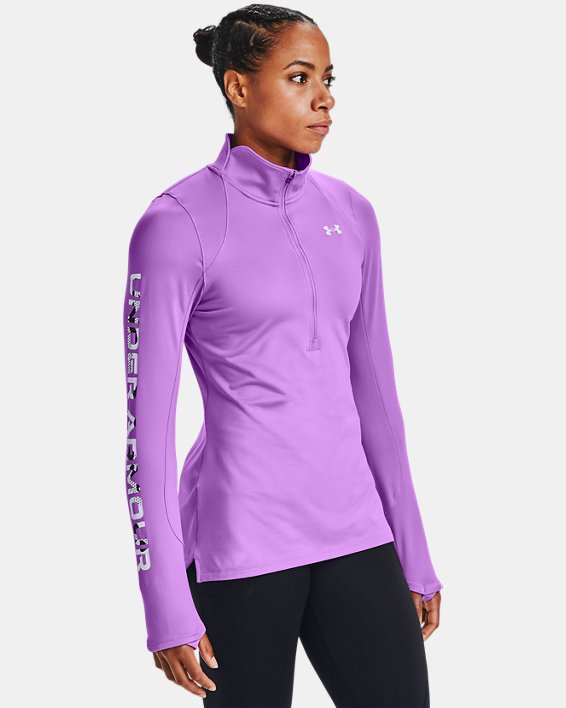 Women's ColdGear® Armour Graphic ½ Zip, Purple, pdpMainDesktop image number 0